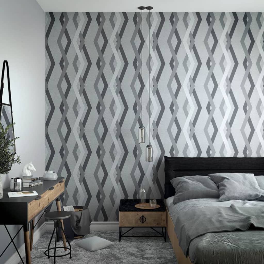 Noordwand fondos de pantalla Topchic Grapchic Lines Diamonds gris y negro
