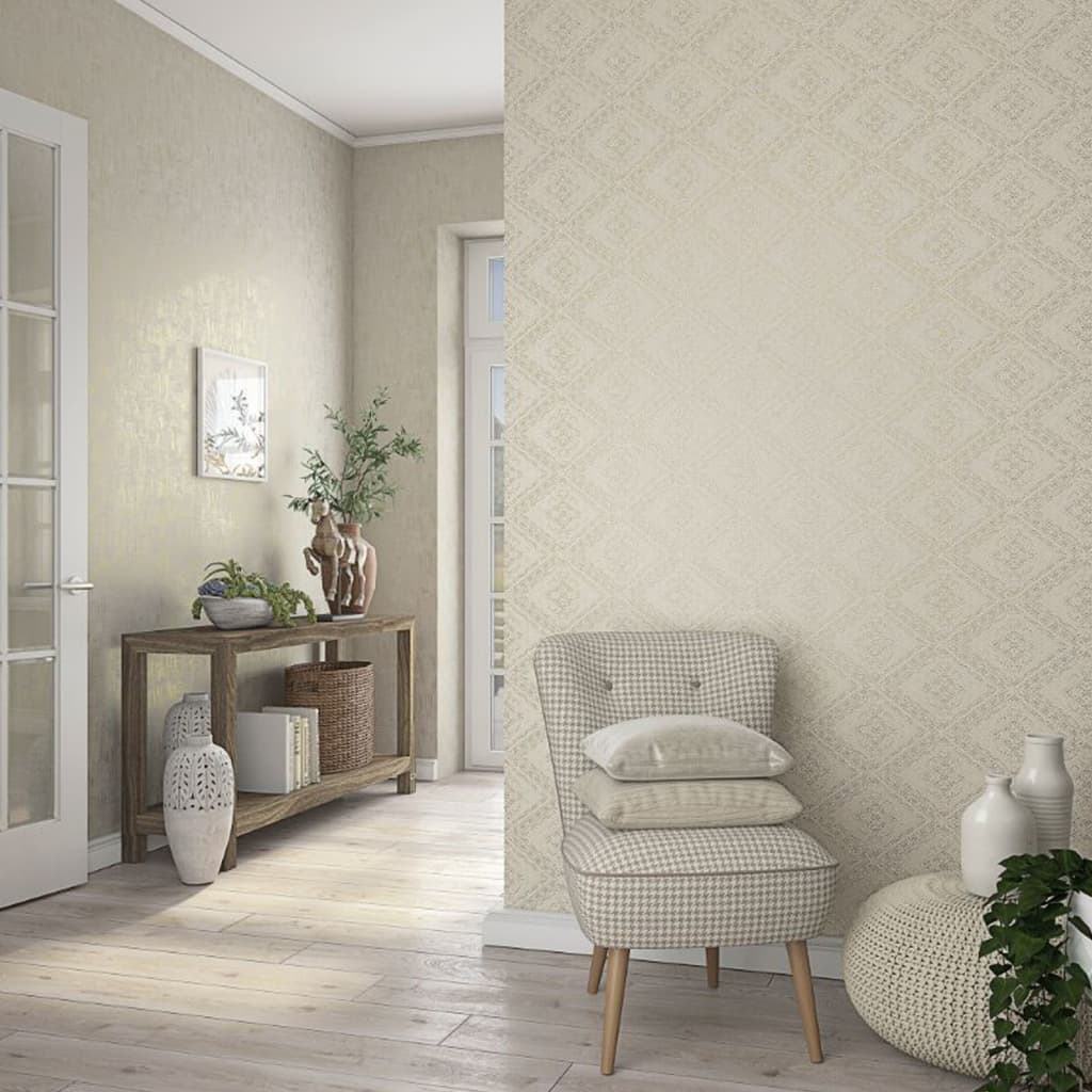 Noordwand Wallpaper Topchic Tone on Tone Diamonds Metallic Beige