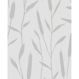 Papel de pantalla de la pared norte Topchic Reed Plumes Metallic Grey
