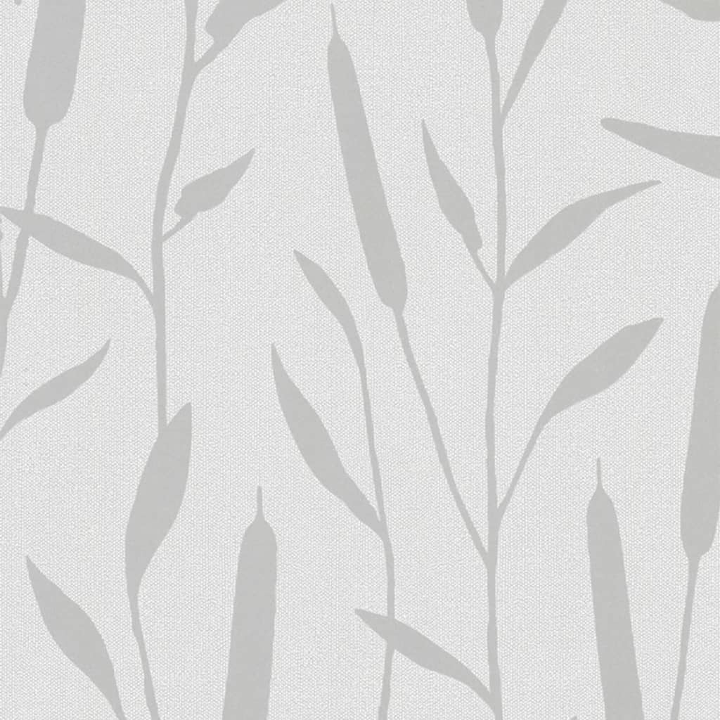 Papel de pantalla de la pared norte Topchic Reed Plumes Metallic Grey