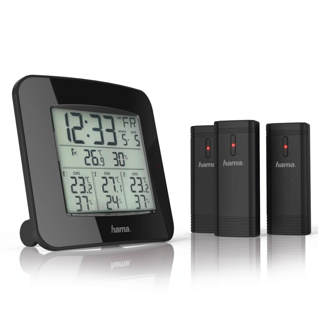 Hama weather station ews trio with three sensors black
