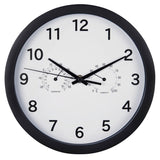 Hama wall clock pure plus ø 25 cm with thermo-hygrometer, low noise, black