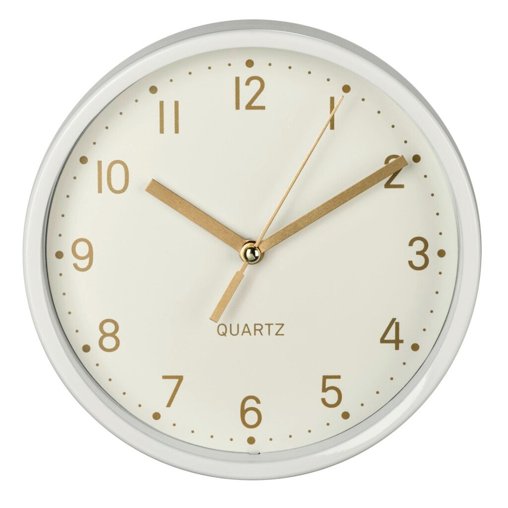 Hama table clock golden silent white