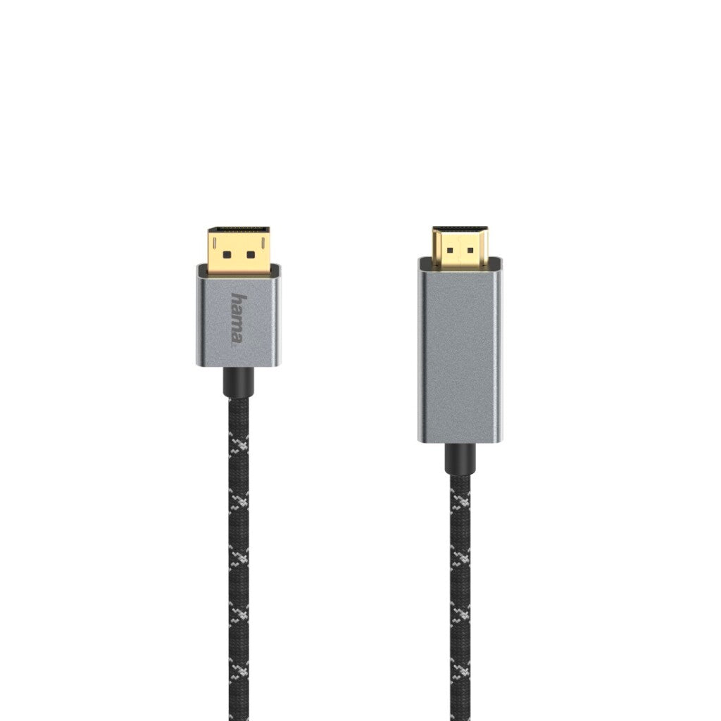 HAMA Video Cable DisplayPort-St. - obchod s HDMI; Ultra-HD 4K@60Hz Alu 1,50 m