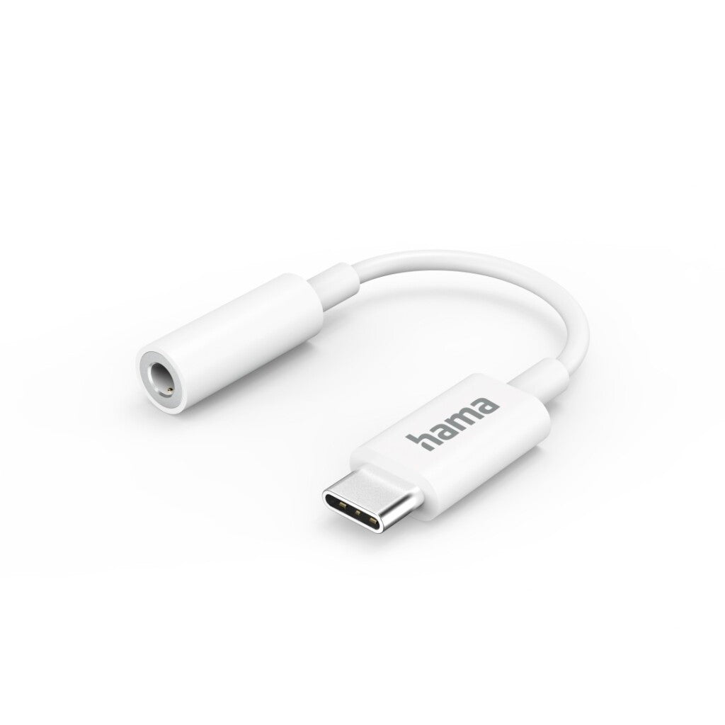 Hama aux adapter USB-C ndash; 3.5 mm jack connection, white