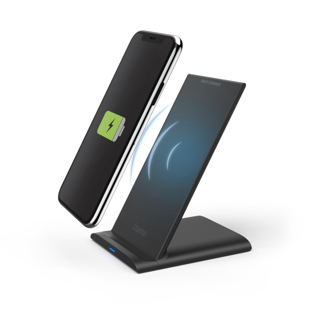 Hama wireless charger qi-fc10s 10 w wireless smartphone charging pad black