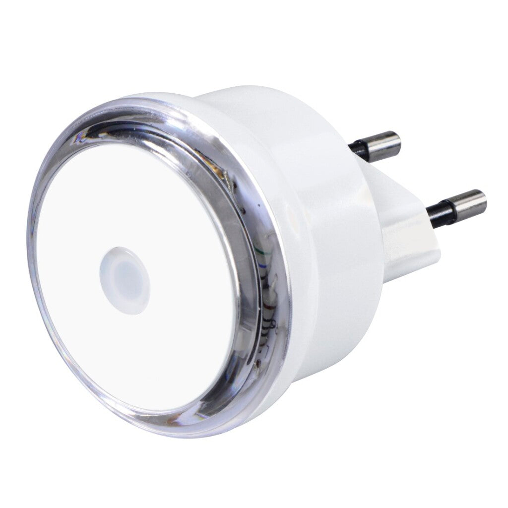 Luce notturna LED Hama Basic con presa, sensore crepuscolare, risparmio energetico. bianco