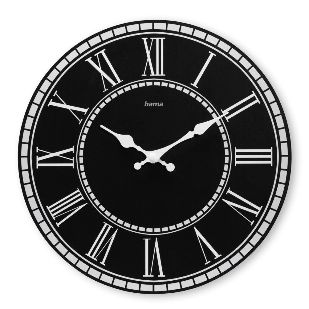 Hama Wall Clock Rab Vintage does not tap 30 cm Black White MDF