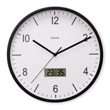 Hama dcf wandklok lanzarote tikt niet + thermometer en hygrometer 35 cm zwart wit