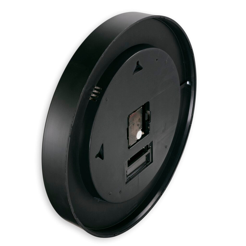 Hama dcf wandklok lanzarote tikt niet + thermometer en hygrometer 35 cm zwart wit