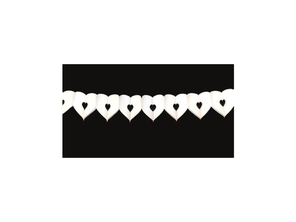 Haza guirlande hjerte hvid 6 mtr