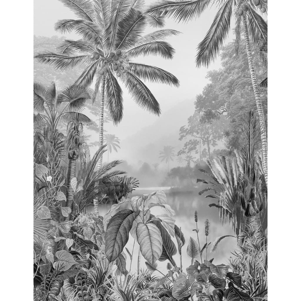 Komar Photapeappaper Lac tropikalna czarna biała 200x270 cm