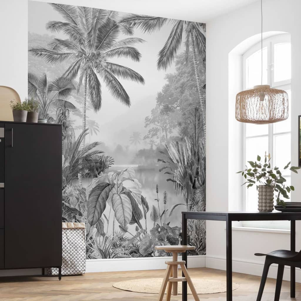 Komar Photapeappaper Lac tropikalna czarna biała 200x270 cm