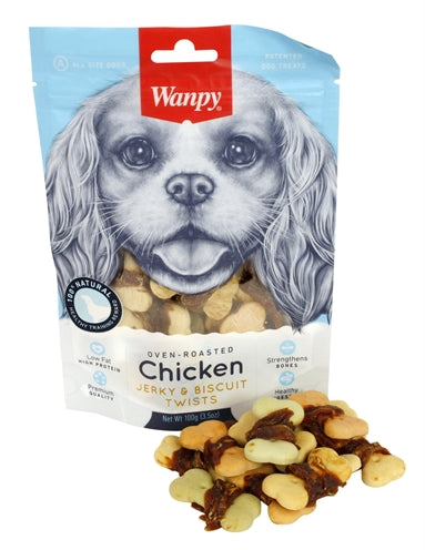 Wanpy Oven-Roasted Chicken Jerky Biscuit Twists
