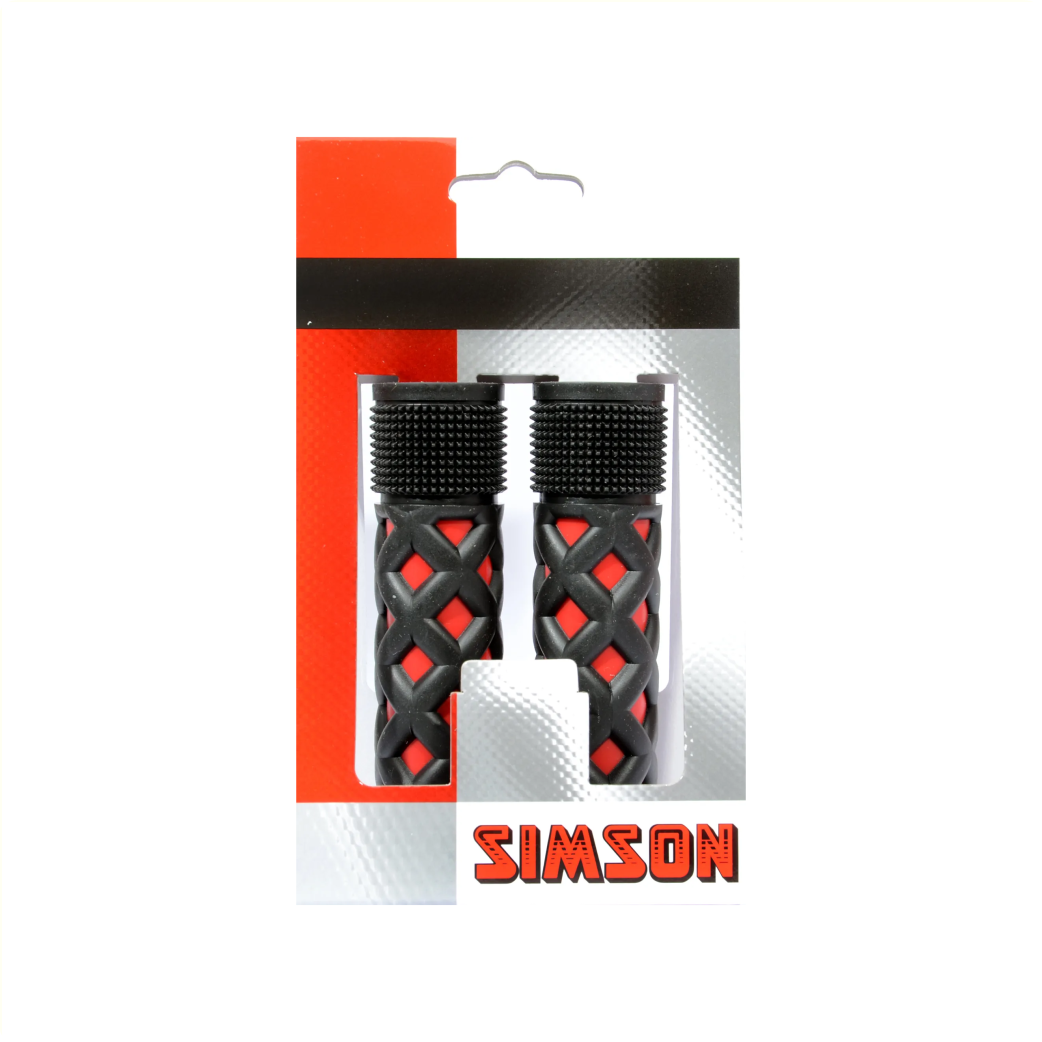 Simson Children's Handlebar Grips - Universal - Red Black - Adjustable - Grip Shift