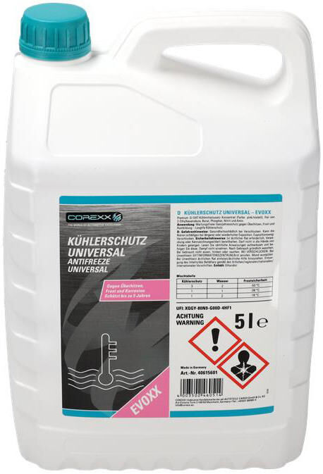 Corexx radiator protection product uni evoxx anti-freeze 5 l universal evoxx