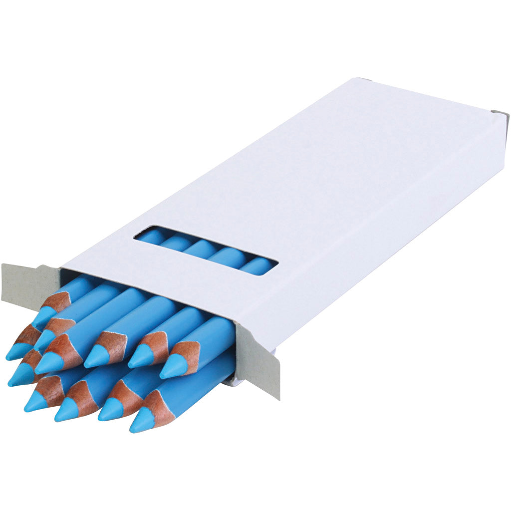 Edu3 edu jumbo kleurpotlood, dikte 10 mm, vulling 6,25 mm, lichtblauw, 12 stuk 1 doos
