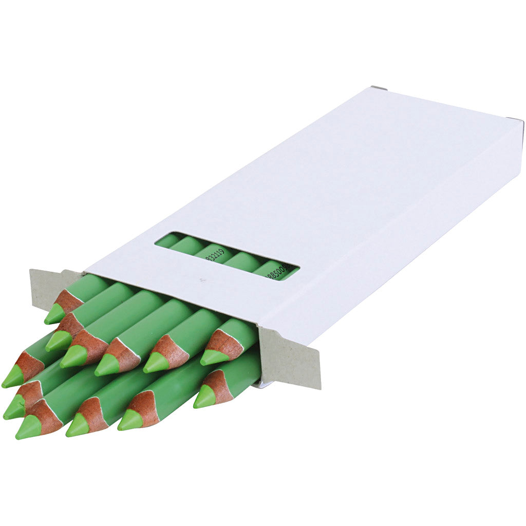 Edu3 edu jumbo kleurpotlood, dikte 10 mm, vulling 6,25 mm, lichtgroen, 12 stuk 1 doos
