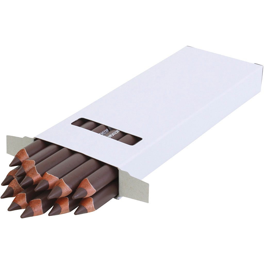 Edu3 edu jumbo kleurpotlood, dikte 10 mm, vulling 6,25 mm, donkerbruin, 12 stuk 1 doos