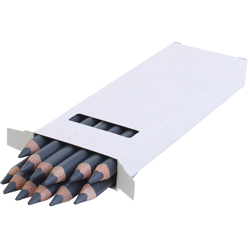 Edu3 edu jumbo kleurpotlood, dikte 10 mm, vulling 6,25 mm, grijs, 12 stuk 1 doos