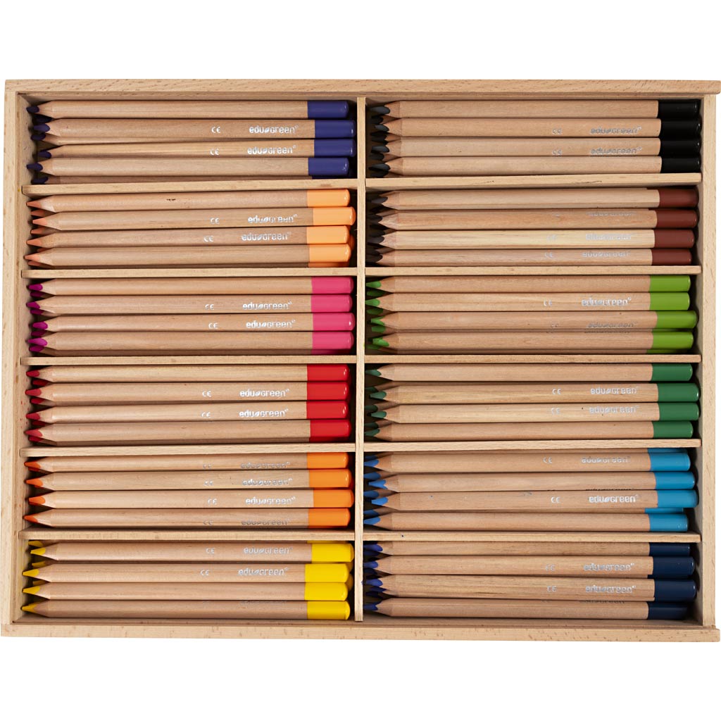 Edu3 edugreen jumbo kleurpotloden, vulling 5 mm, diverse kleuren, 12x12 stuk 1 doos