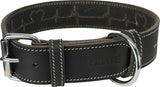 Trixie halsband hond rustic vetleer heartbeat zwart