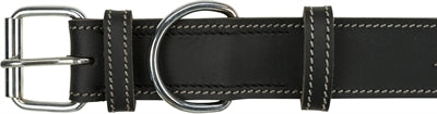 Trixie dog collar rustic fat leather heartbeat black