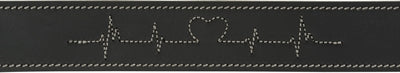 Trixie dog collar rustic fat leather heartbeat black