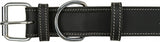 Trixie Dog Collar Rustic Greased Leather Heartbeat Black