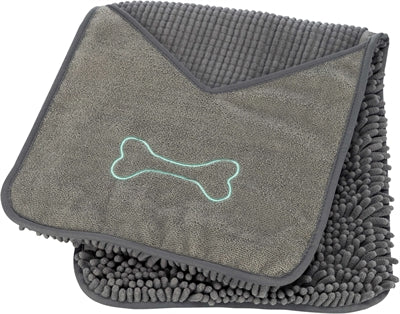 Trixie Microfiber Towel With Intake Bags Gray