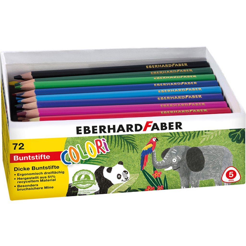 Eberhard faber ef-511471 jumbo ergonomic colored pencils 72 pieces