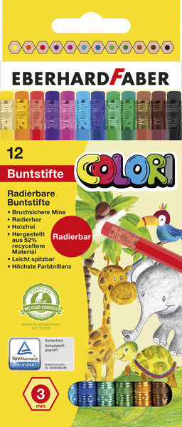 Eberhard Faber EF-514817 Lápices de colores con ritmo de borrador 12 piezas