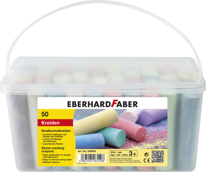 Eberhard Faber EF-526550 trottoarkrita hink med 50 kritor