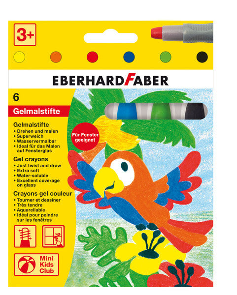 Eberhard Faber EF-529006 Gel Color Crayons 6 couleurs en carton Penny