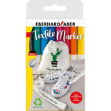 Eberhard Faber Textielmarker 8 pièces dans le cas + 4 pochoirs avec modèles