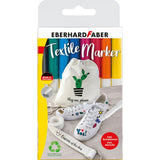 Eberhard faber textile marker 8 pieces in case + 4 stencils with templates