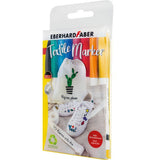 Eberhard Faber Textielmarker 8 pièces dans le cas + 4 pochoirs avec modèles