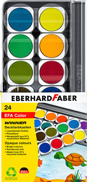 Eberhard Faber EF-578324 Paint Box Winner 24 Colors + Mixing Palette