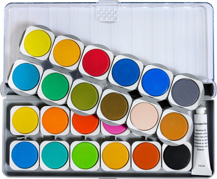 Eberhard faber ef-578324 paint box winner 24 colors + mixing palette