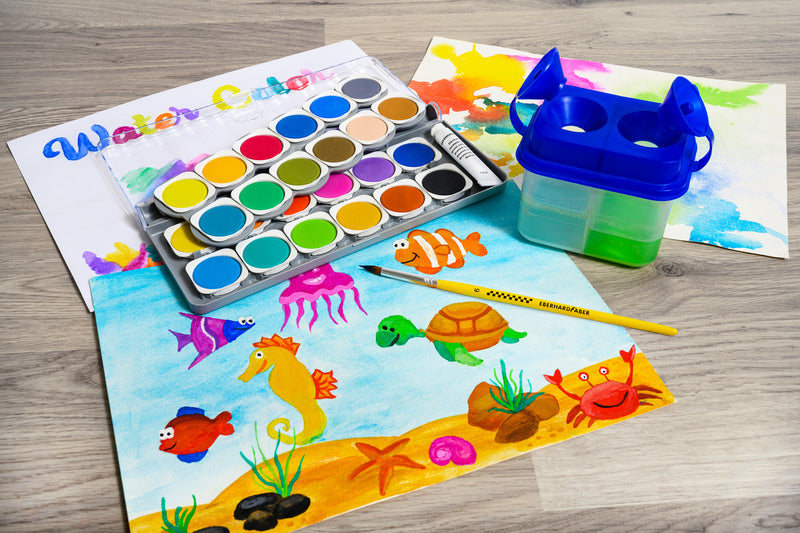 Eberhard Faber EF-578324 Paint Box Winner 24 Colors + Mixing Palette