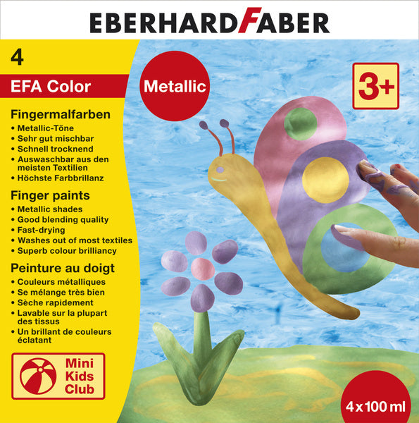 Eberhard faber ef-578802 finger paint set efa metallic set 4 x 100ml