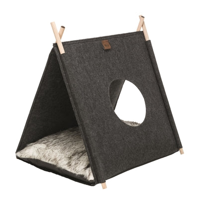 Trixie cat basket tent elevenie with pillow felt anthracite