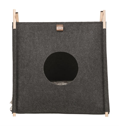 Trixie cat basket tent elevenie with pillow felt anthracite