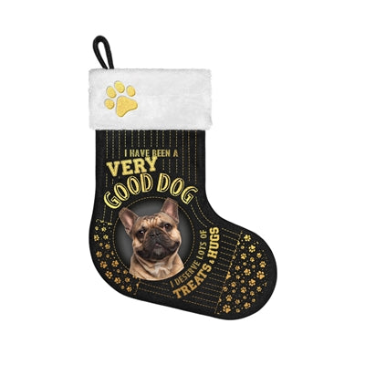 Molti regali calzini natalizi bulldog francese nero