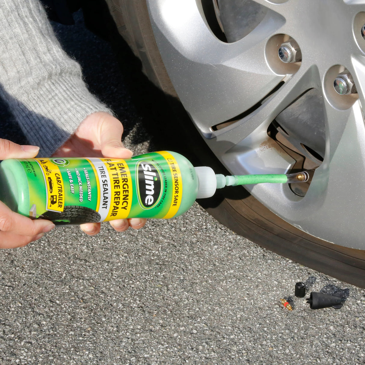 Líquido de reparo de pneus inteligentes 237 ml de verde