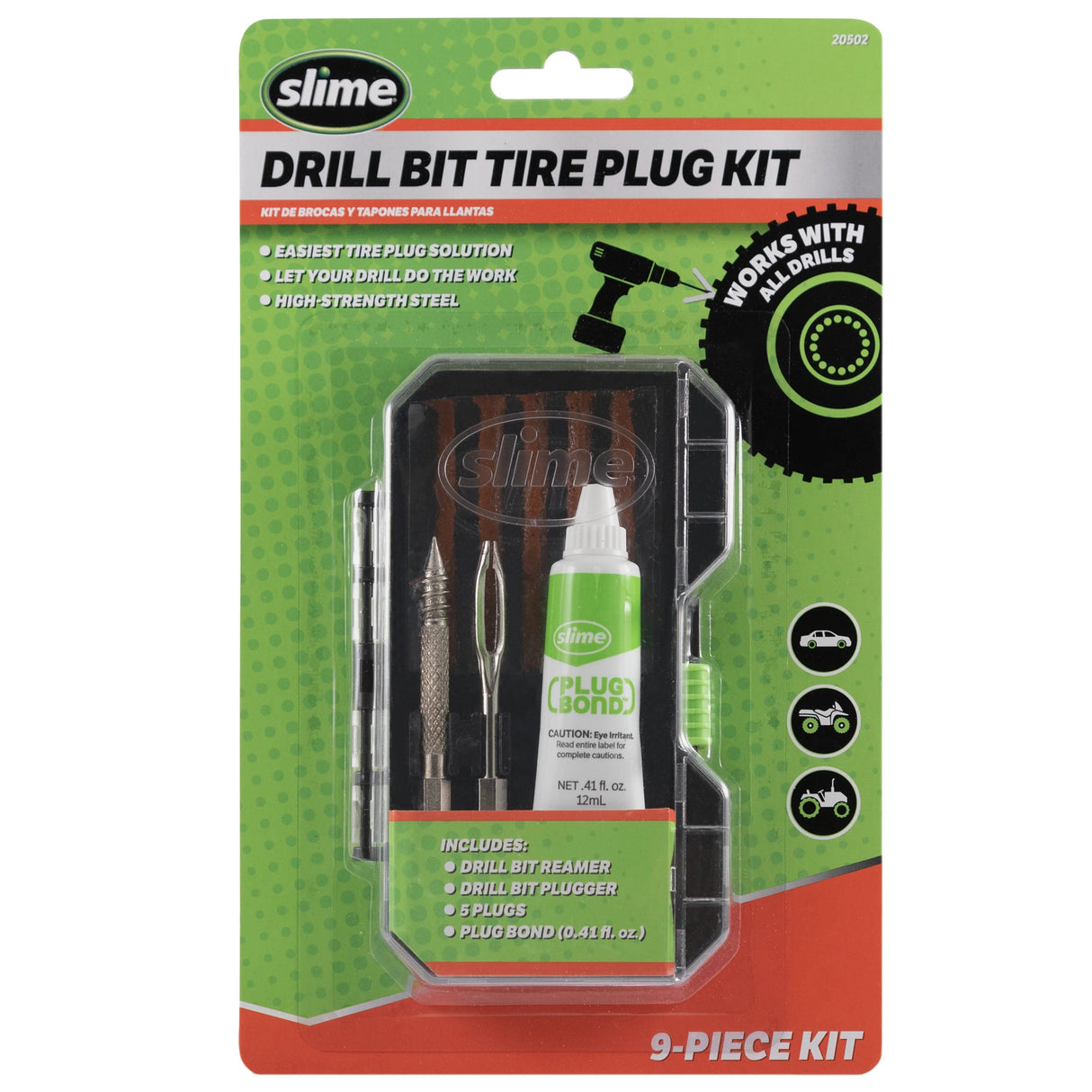Smart tire repair set for drilling machines