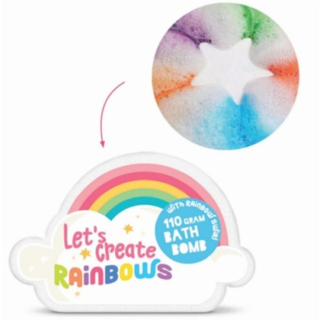 Lässiger Badebomben-Regenbogenwirbel