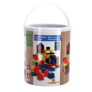 Giocattoli di legno marionette blokkon con blocchi di legno 100 pezzi