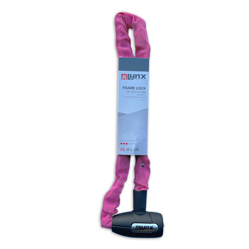 Lynx Cityline M Chain Lock - 85 cm - roza