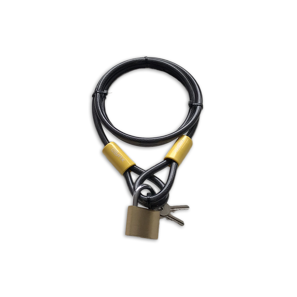 Lynx 1.5m cable lock - Bicycle security - brass padlock - 10mm